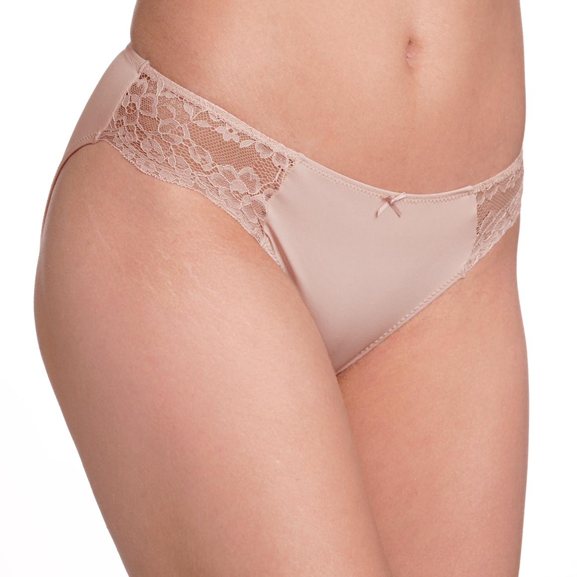 Gina Benotti 2 Damen Slips mit Spitze oliv / nude