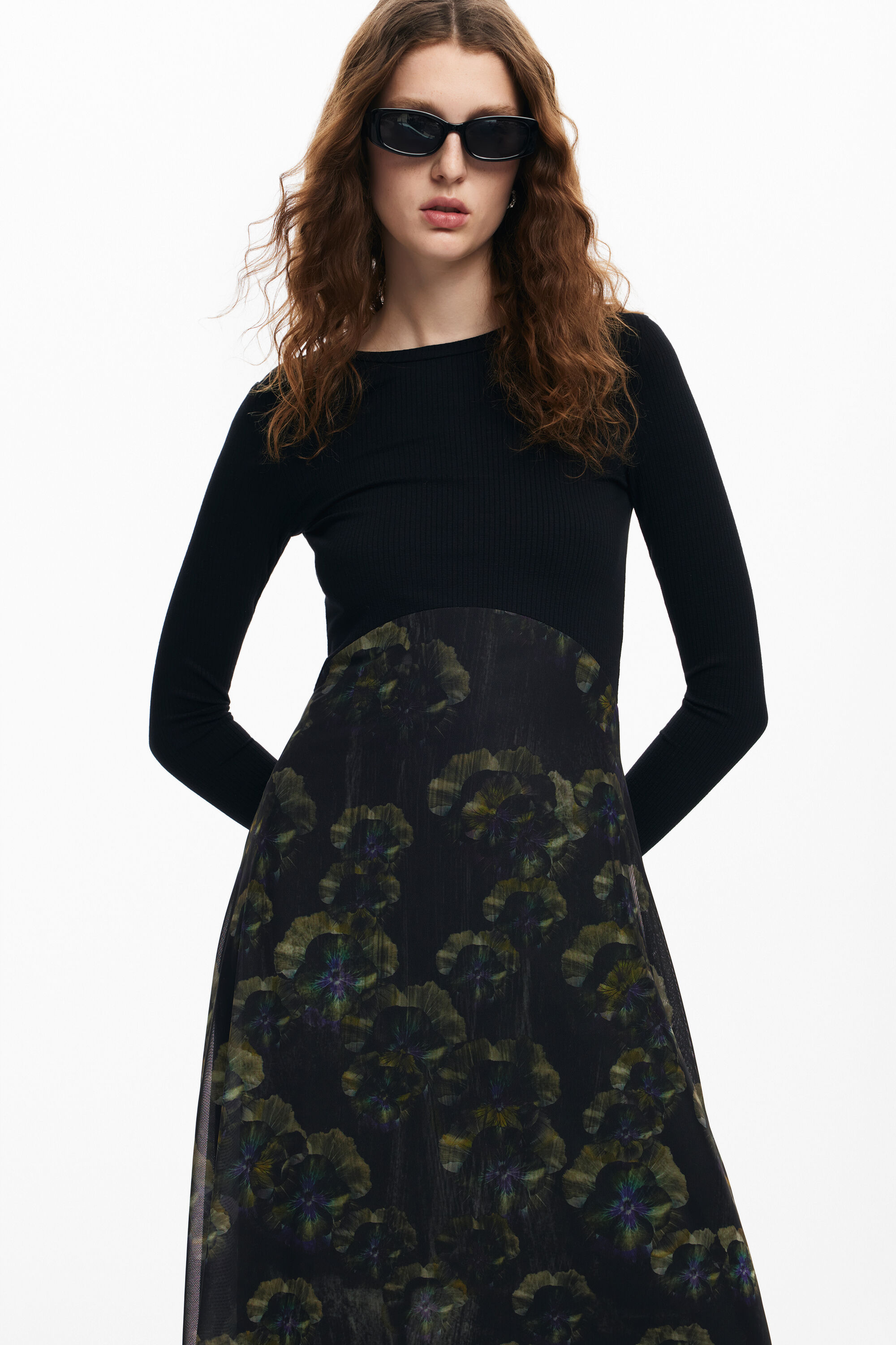Vestido midi floral M. Christian Lacroix