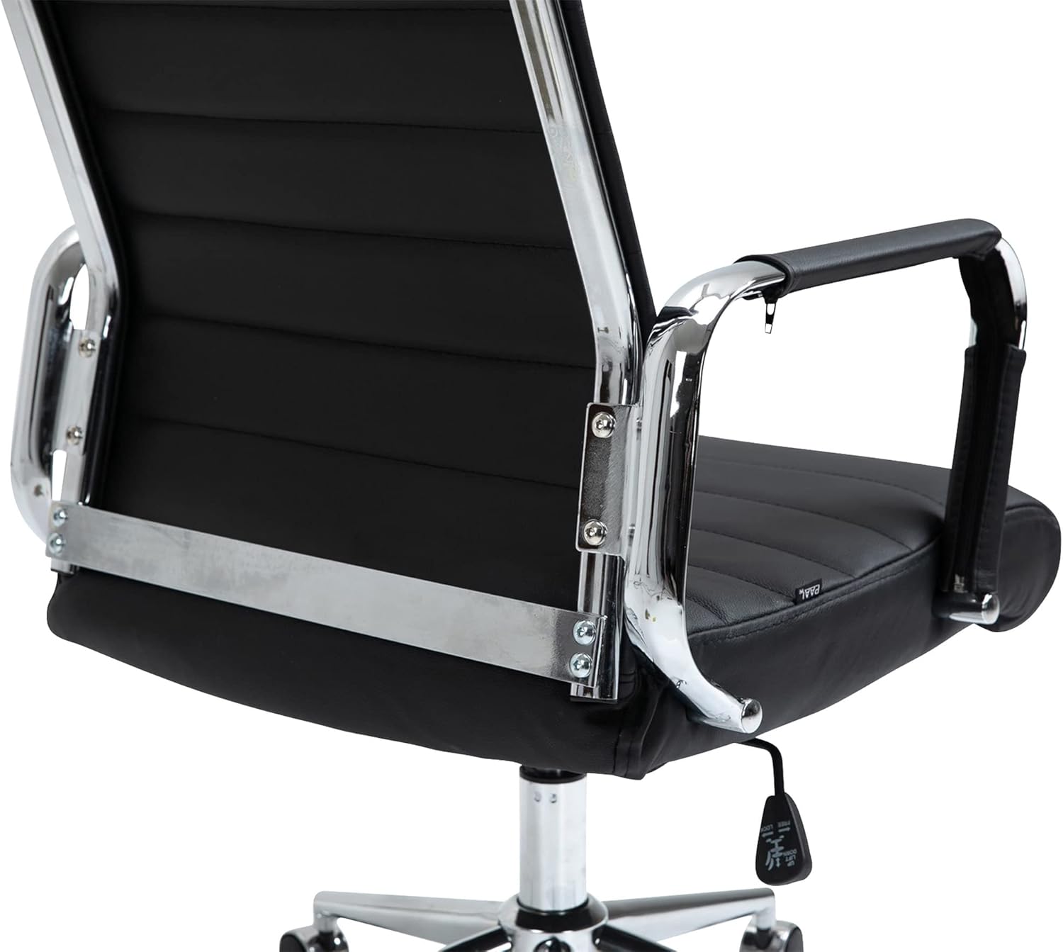 CLP Bürostuhl ergonomisch Kolumbus Echtleder, Schreibtischstuhl höhenverstellbar stufenlos, Drehstuhl mit Rollen bis 150 kg belastbar, Farbe:schwarz