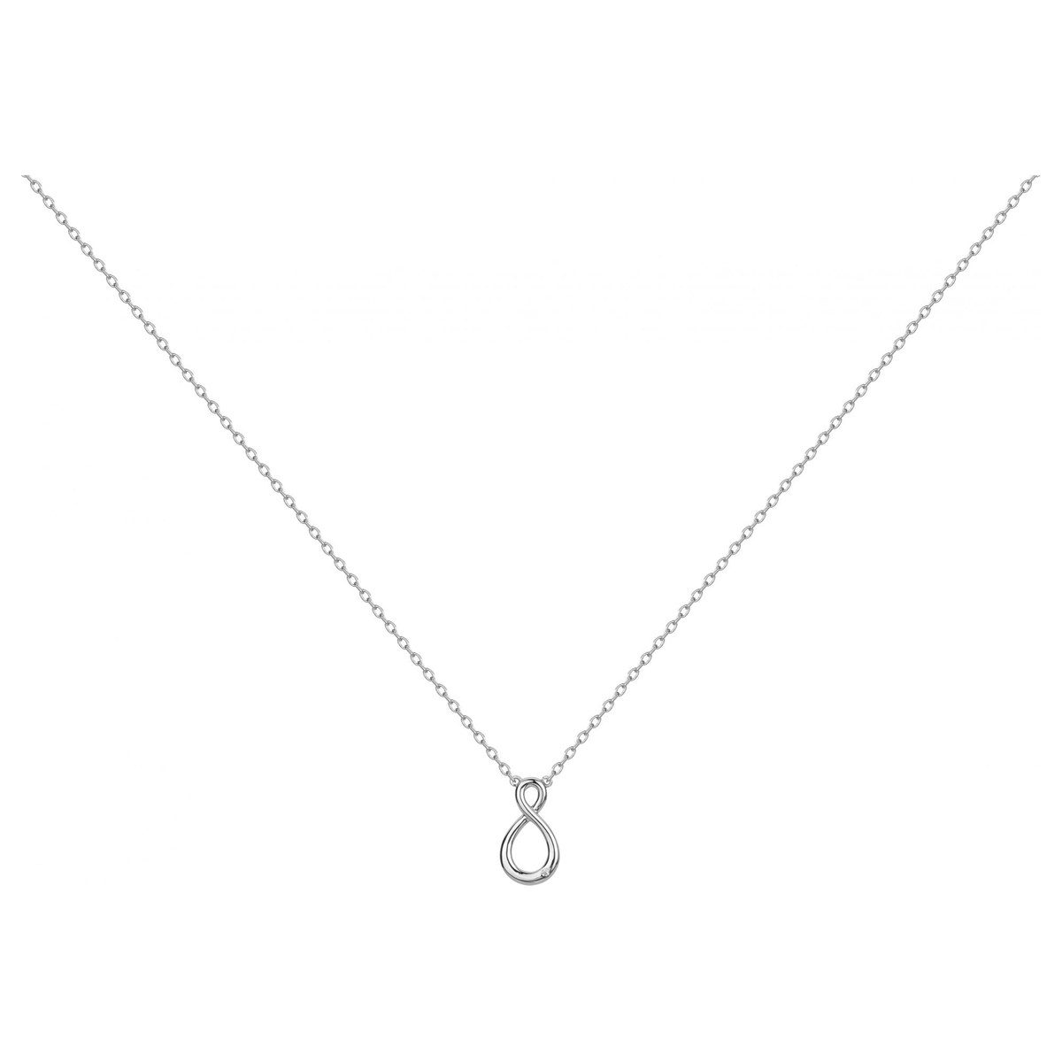 Collier mono-motif en Argent avec oxyde de zirconium blanc