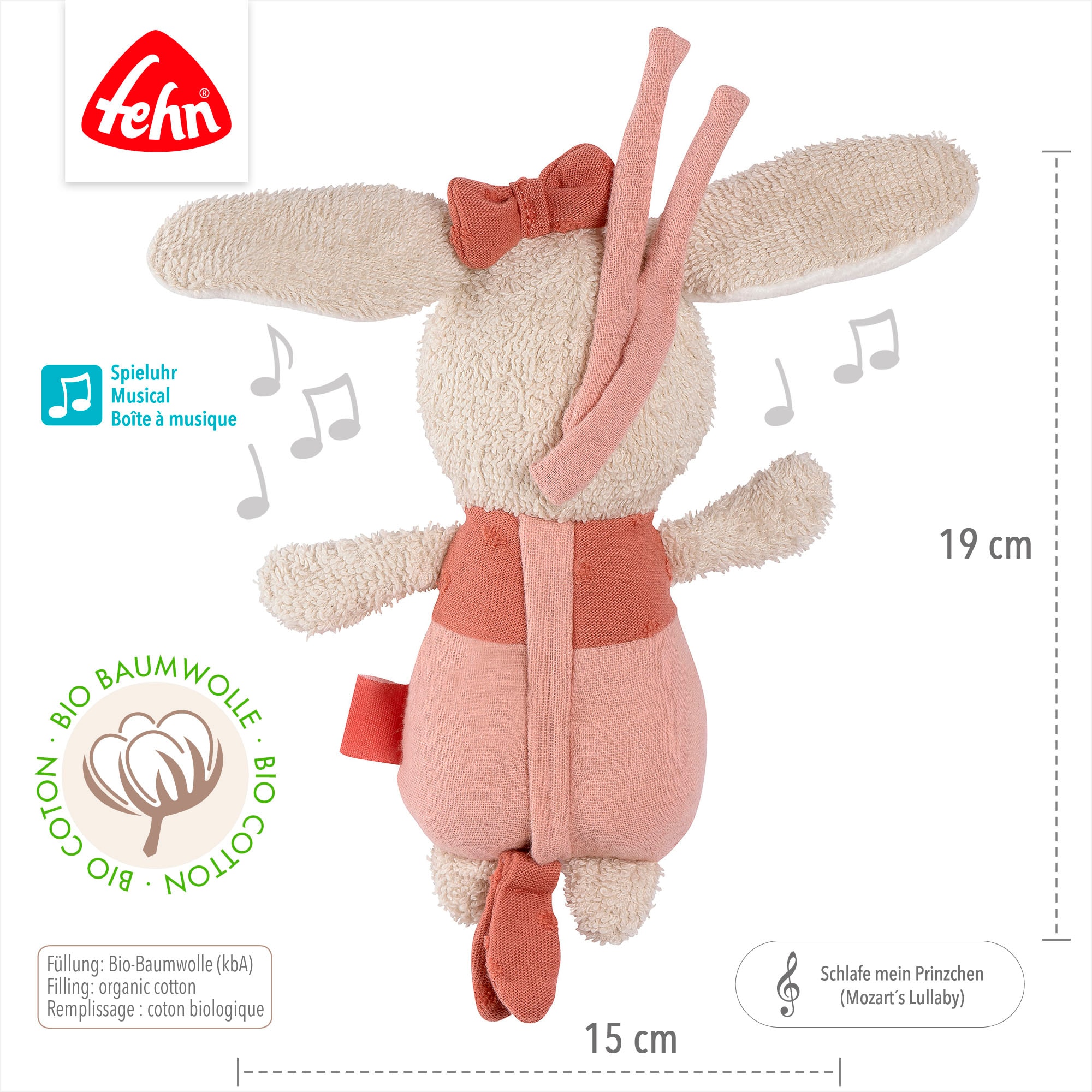 Fehn Spieluhr »fehnNATUR, Hase« mit herausnehmbarem Spielwerk