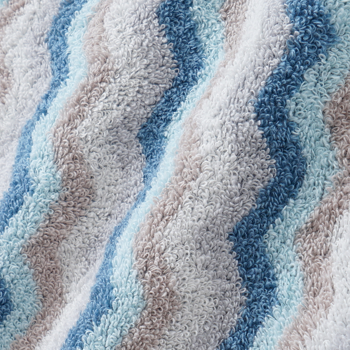 My Home Duschtuch mit Zick-Zack-Muster blau / beige