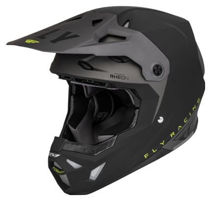 Casque intégral Fly racing Fly Formula CP Slant Noir / Gris / Jaune Fluo