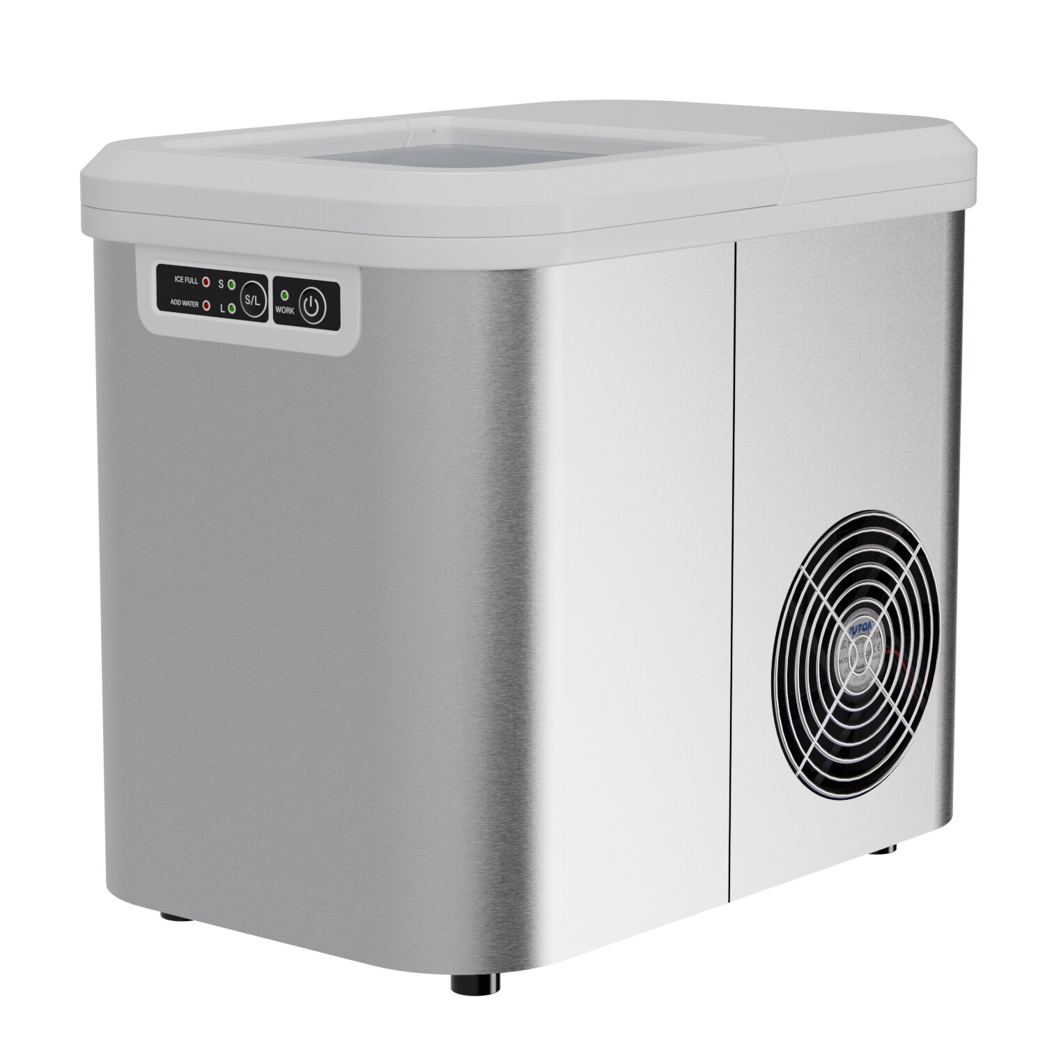 TroniTechnik® Eiswürfelmaschine Eiswürfelbereiter aus Edelstahl , Ice Maker, 12kg/24h, 2,2 Liter Wassertank, 2 Größen, Selbstreinigung