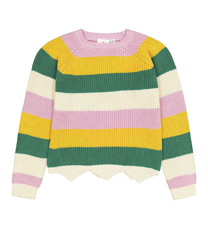 The New Bluse - Strick - TnOlly - Weiß/Grün/Pink/Gelb Gestreift