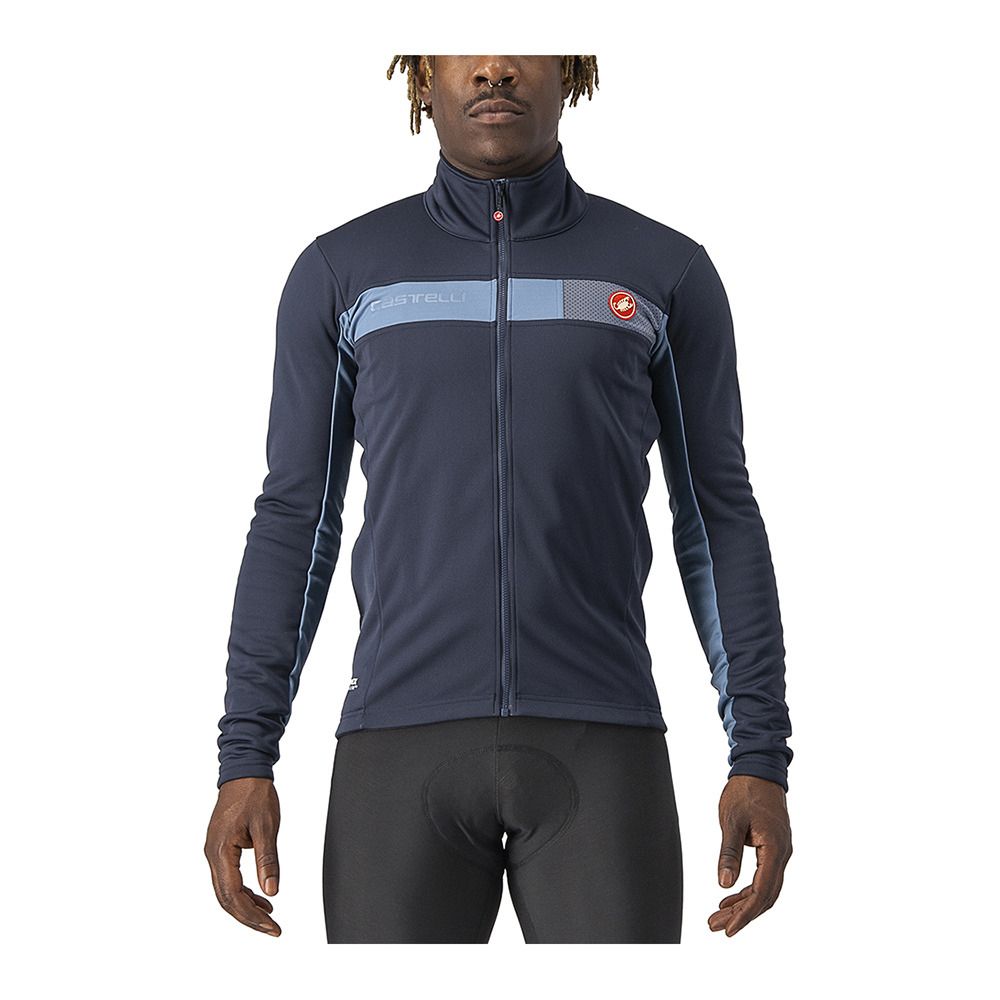 Castelli MORTIROLO 6S - Veste Homme savile blue/steel blue/silver