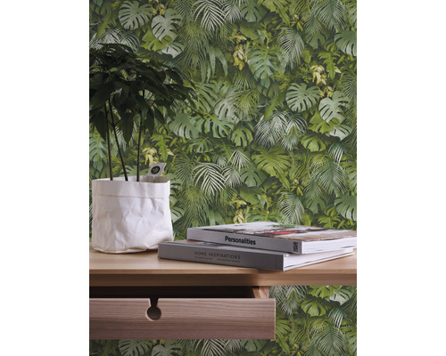 Zelfklevend behang 38583-1 Palmbladeren groen 8,40 x 0,53 m