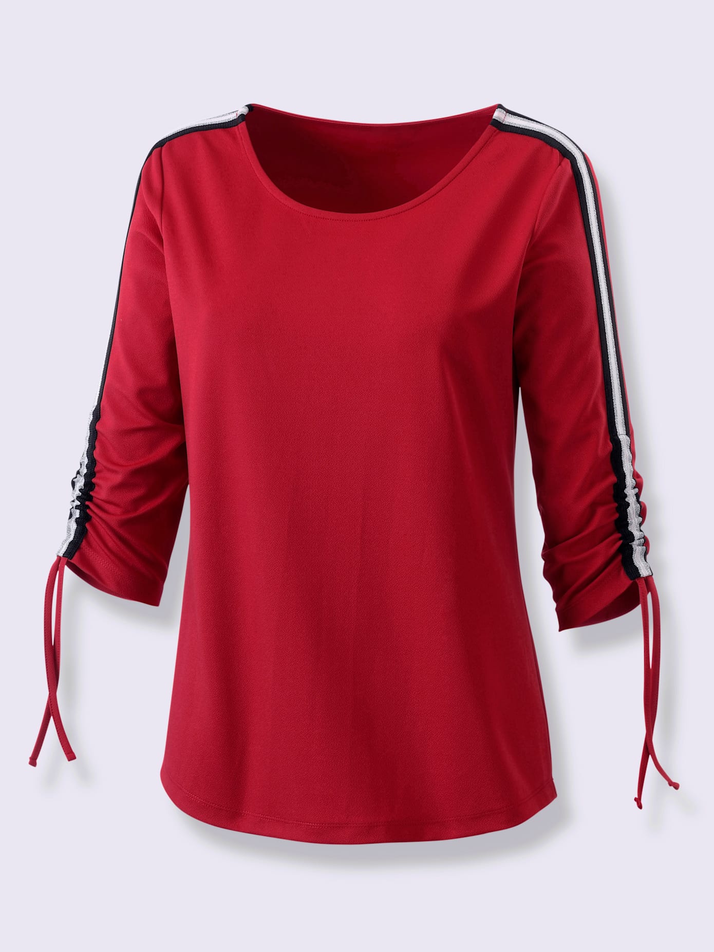 T-shirt à manches 3/4 crêpe et jersey