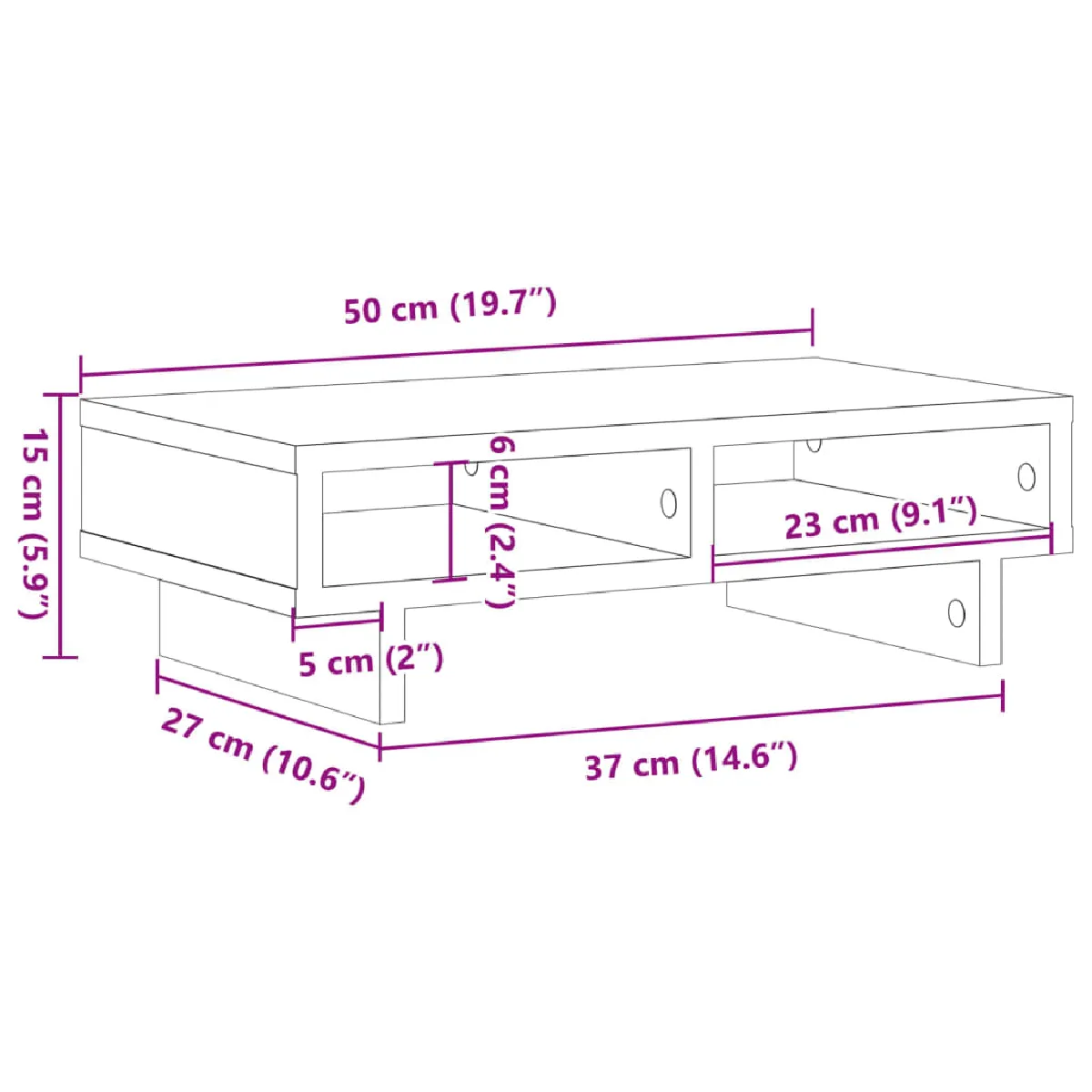 vidaXL Support Moniteur - Chêne sonoma