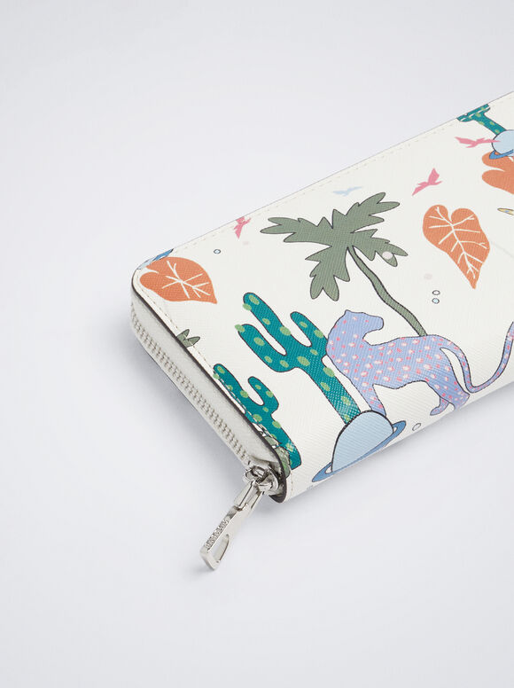 Carteira estampada - Branco-creme