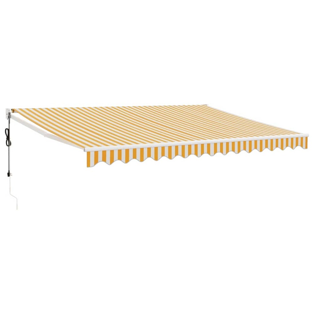 Auvent rétractable automatique jaune et blanc 4,5x3 m