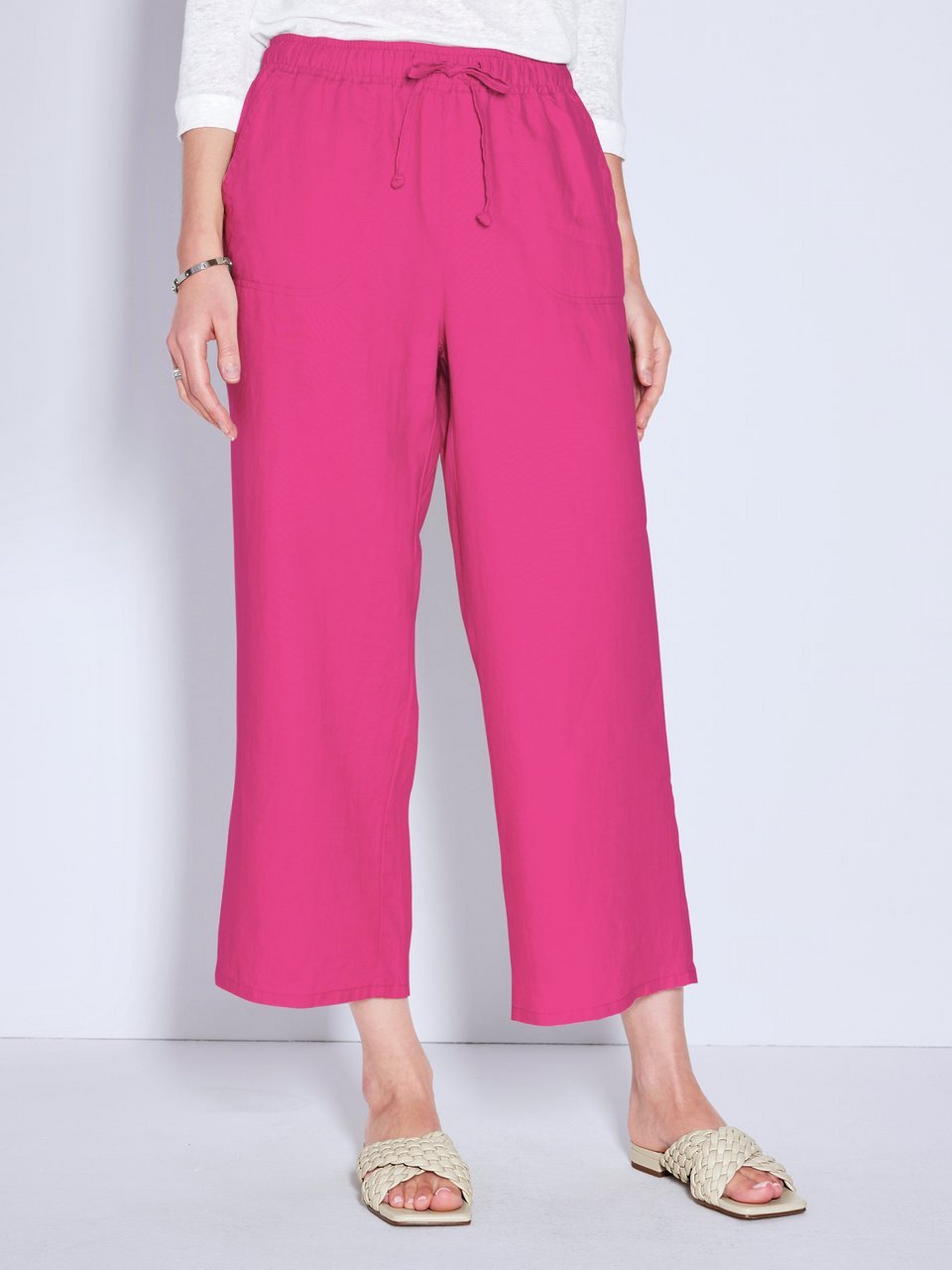 7/8-Schlupf-Hose aus 100% Leinen