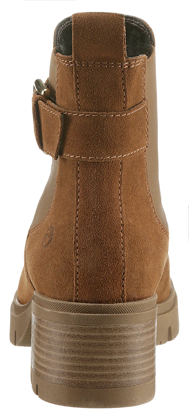 Tamaris Chelseaboots  , Blockabsatz, Businessmode, Stiefelette mit Zierschnalle