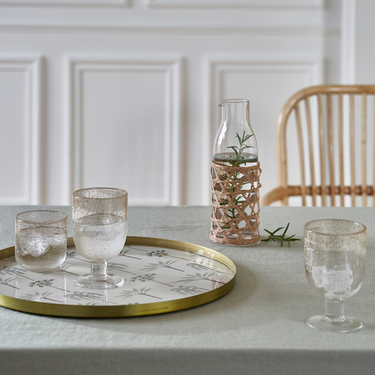 LA REDOUTE INTERIEURS<br>Conjunto de 6 copos em vidro bolha e lantejoulas, Paljett