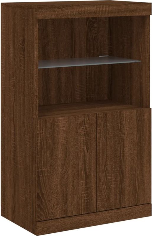 vidaXL - Dressoir - Bruin - Eikenkleur - Met LED-verlichting