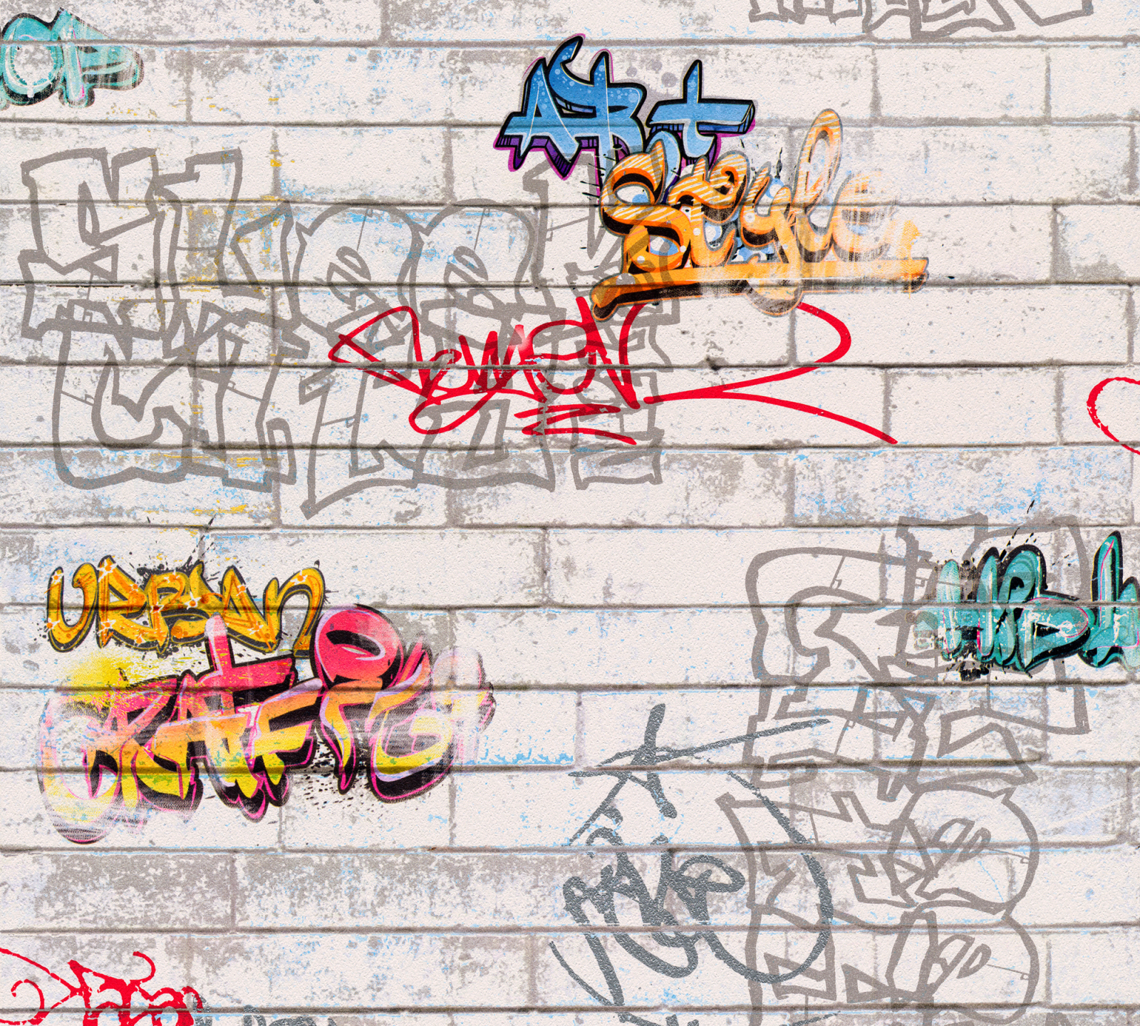 Papiertapete BOYS & GIRLS 6 - bunt-weiß - 10 Meter