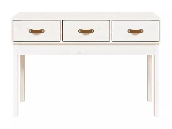 Table console Blanc 114x40x75 cm Bois massif de pin