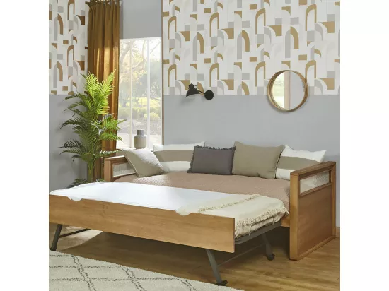 Lit banquette gigogne 90x190 cm bois massif bois COBI