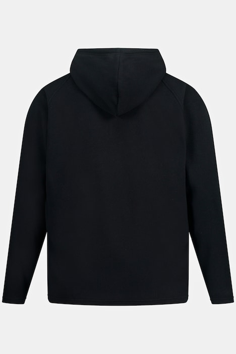 Fleece-Hoodie, Kapuze, halber Zipper