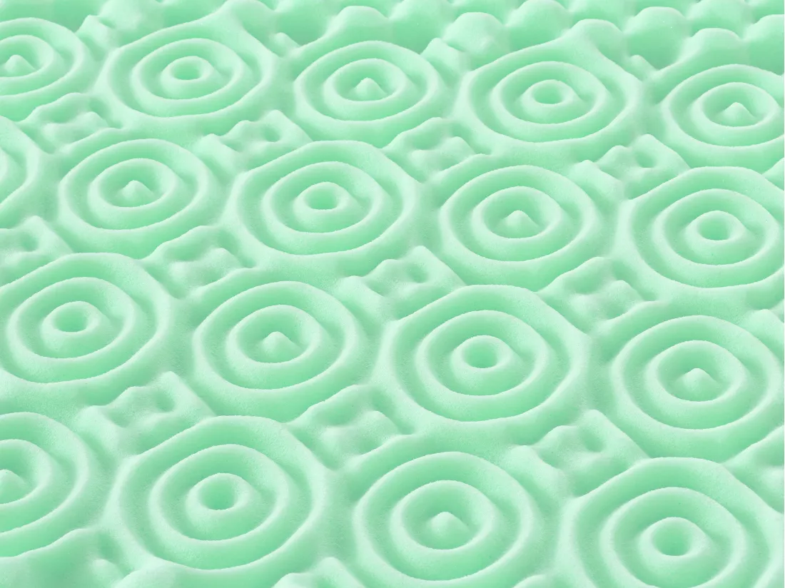 Surmatelas 160 x 200 cm mémoire de forme 7 zones aux extraits de thé vert ép.5cm - LESINI de NATUREA