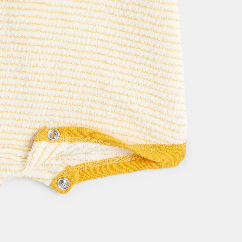 Combishort en coton éponge bébé jaune Absorba Jaune