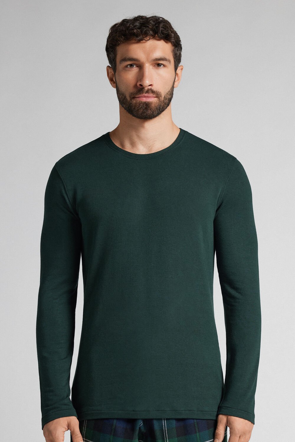 Blusa de manga comprida em modal e cashmere