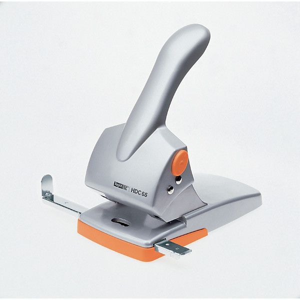 Perforateur 2 trous grande capacité Duax coloris argent/orange