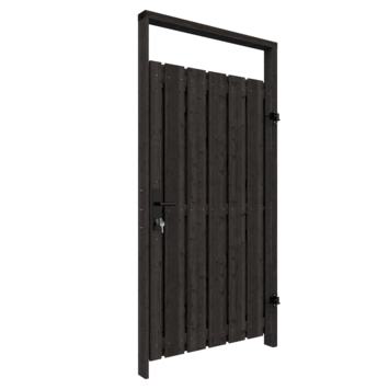 Tuinpoort pakket recht op metalen frame zwart