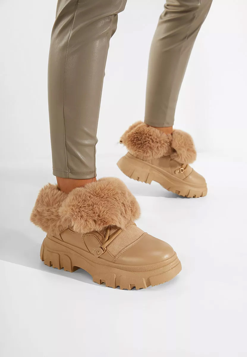 Bottines doublées femme kaki Fralesia