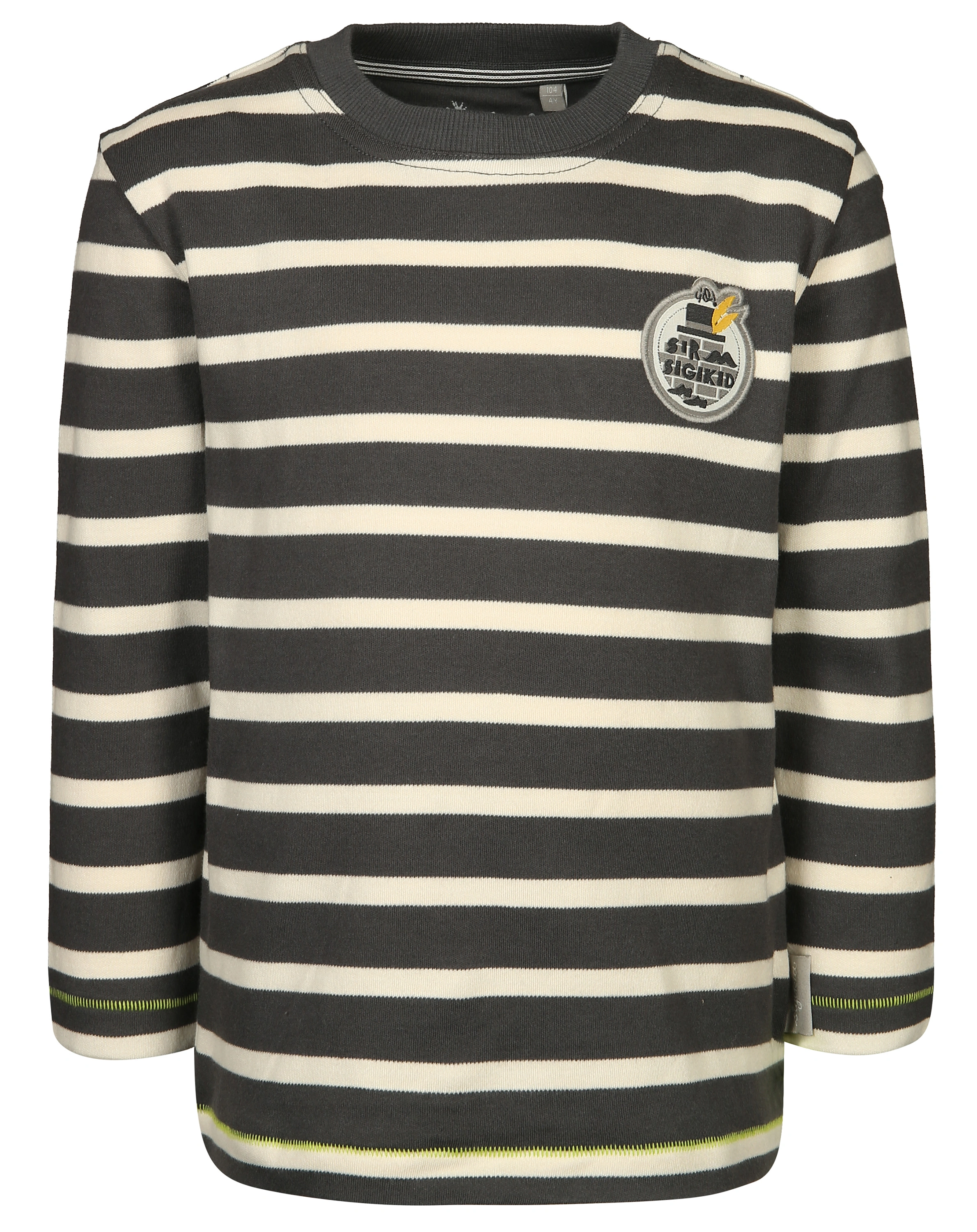 Langarmshirt UHR in grau/weiß