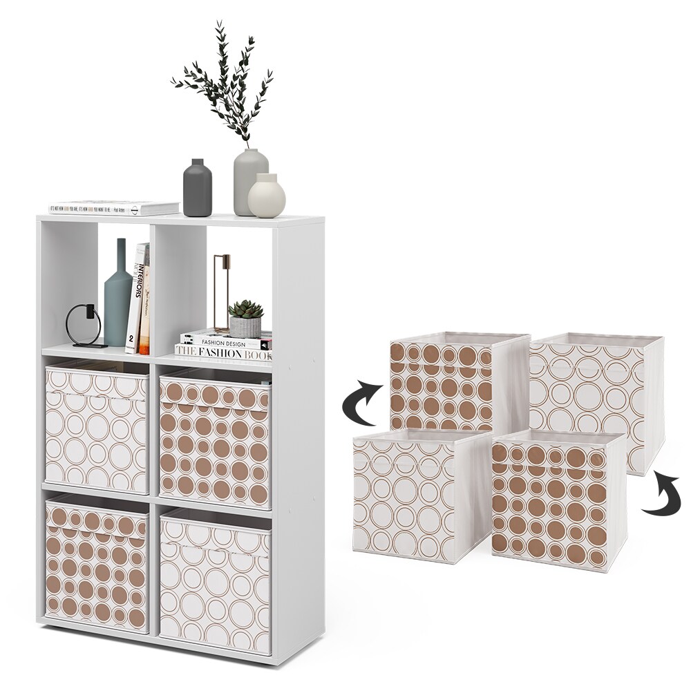 Vicco Raumteiler Würfelregal Standregal Weiß Faltbox Wohnzimmer Regal 70x110 cm modern Ablage 6 Fächer Dekoregal Ordnerregal Aufbewahrung
