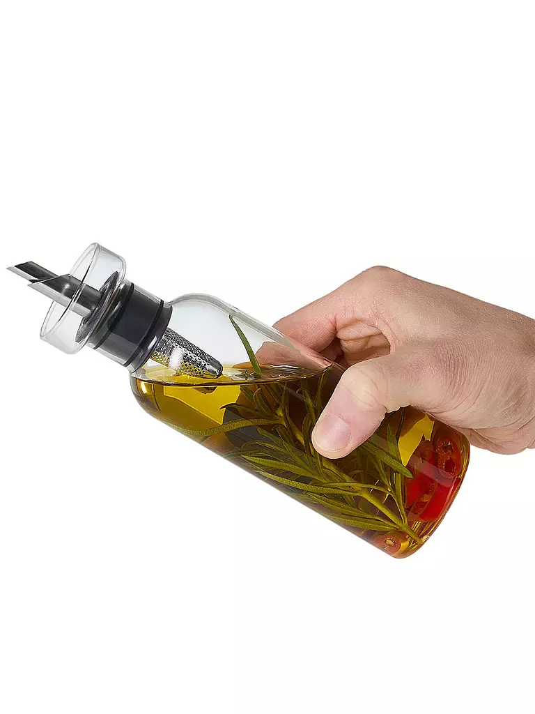 AD HOC Essig- oder Ölspender AROMA POUR 300ml Glas / Edelstahl transparent