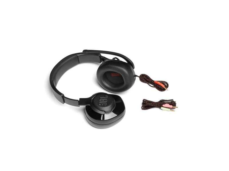 JBL Headset Quantum 200 Schwarz Kabelgebundenes Over-Ear-Gaming-Headset mit klappbarem Mikro