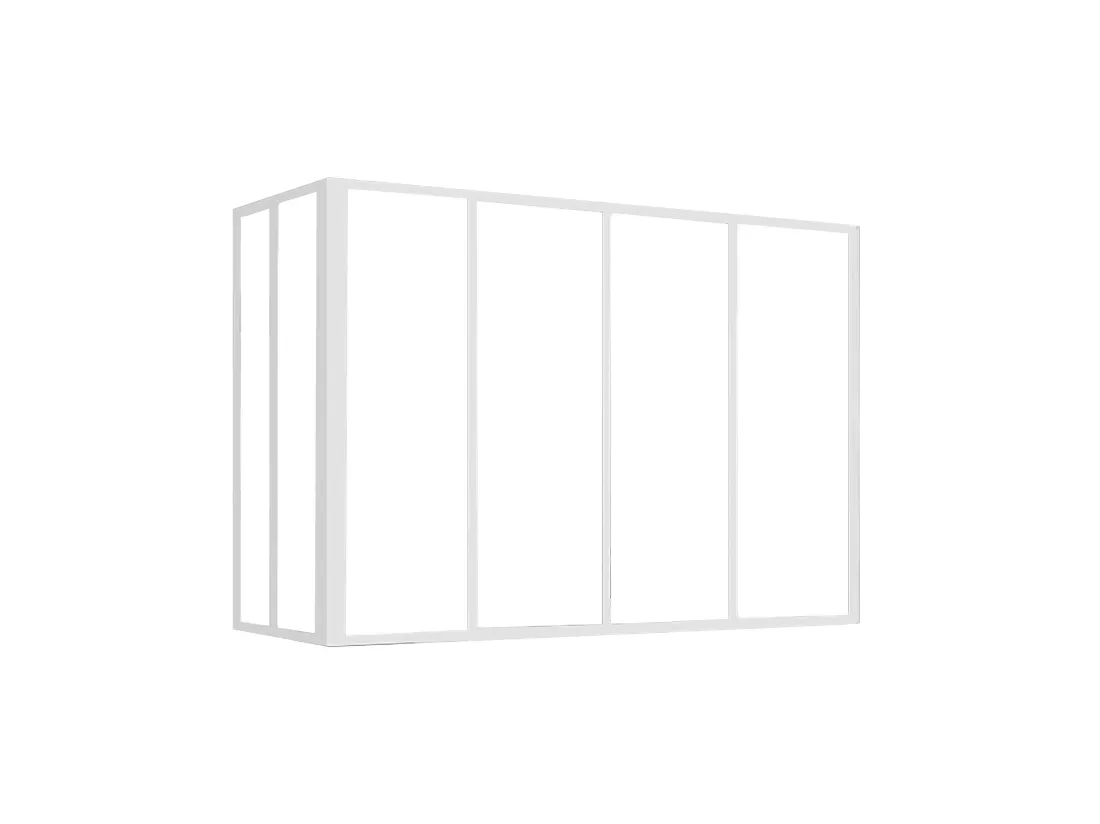 Verrière d'angle atelier en aluminium thermolaqué - L120 x L60 x H105 cm - Blanc - BAYVIEW