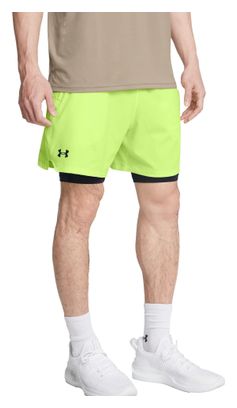 Short 2 en 1 Under Armour Vanish Woven Vert Noir Homme