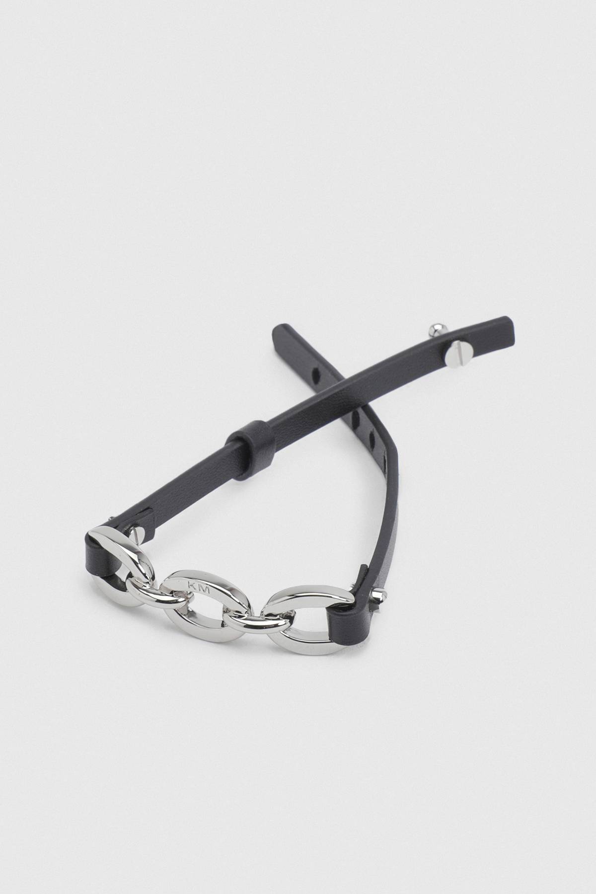 KarenMillen Bracelet En Cuir À Maillons