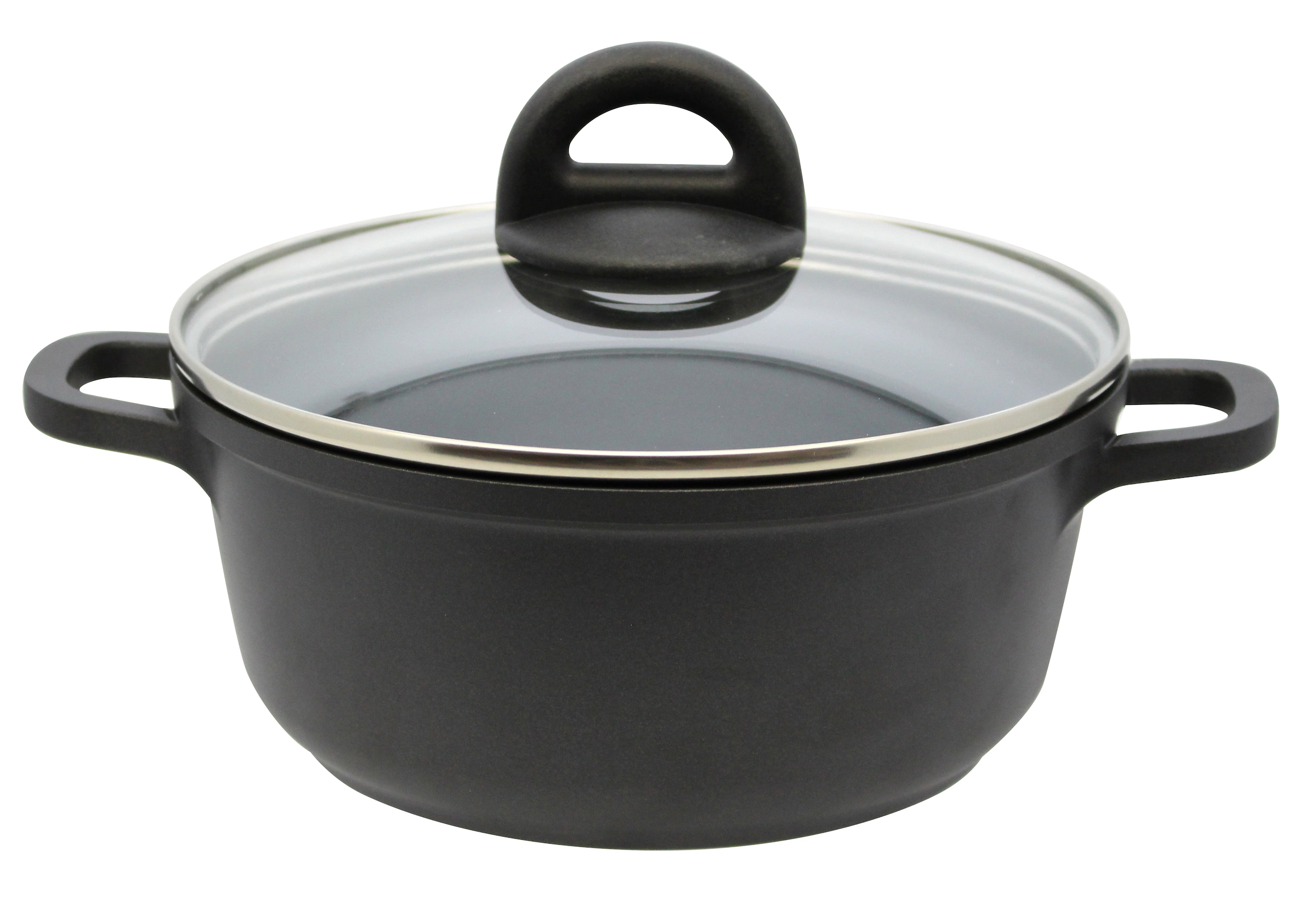 Elo Topf-Set »Black, Ducato« Set, 3 Töpfe mit Deckel, 1 Stielkasserolle, 2 Bratpfannen, 2 Stapelschutz, 11 Stk. tlg. Aluminiumguss
