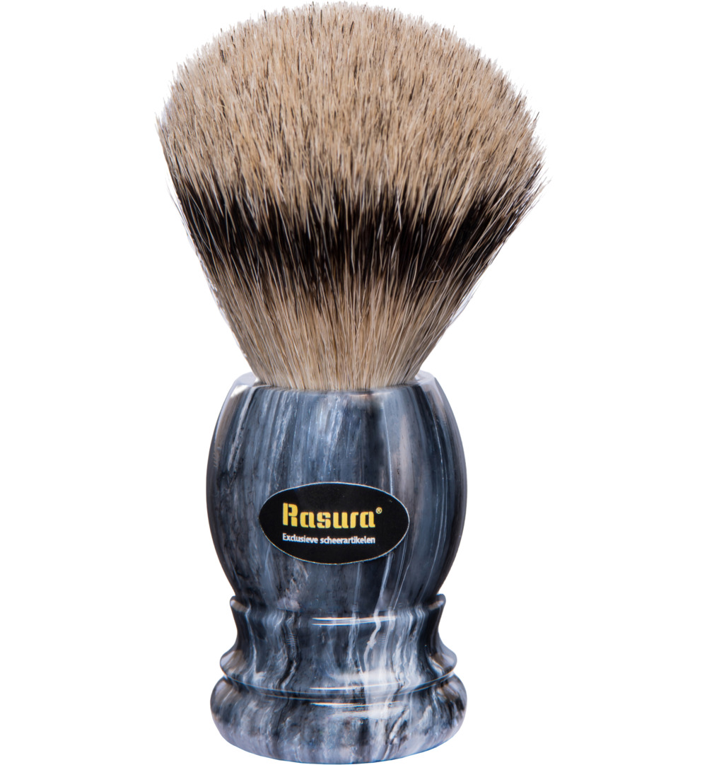 Rasura Scheerkwast silverspits marmer/grijs (1 stuk)
