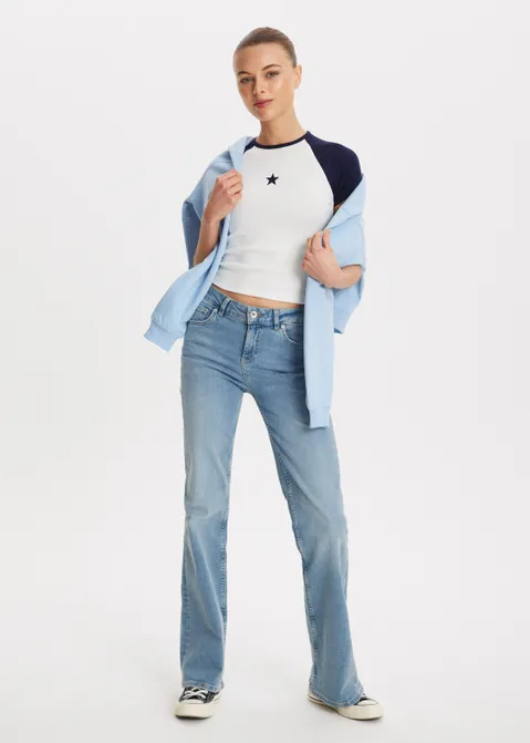 T-shirt met colorblock blauw (BLW.D)