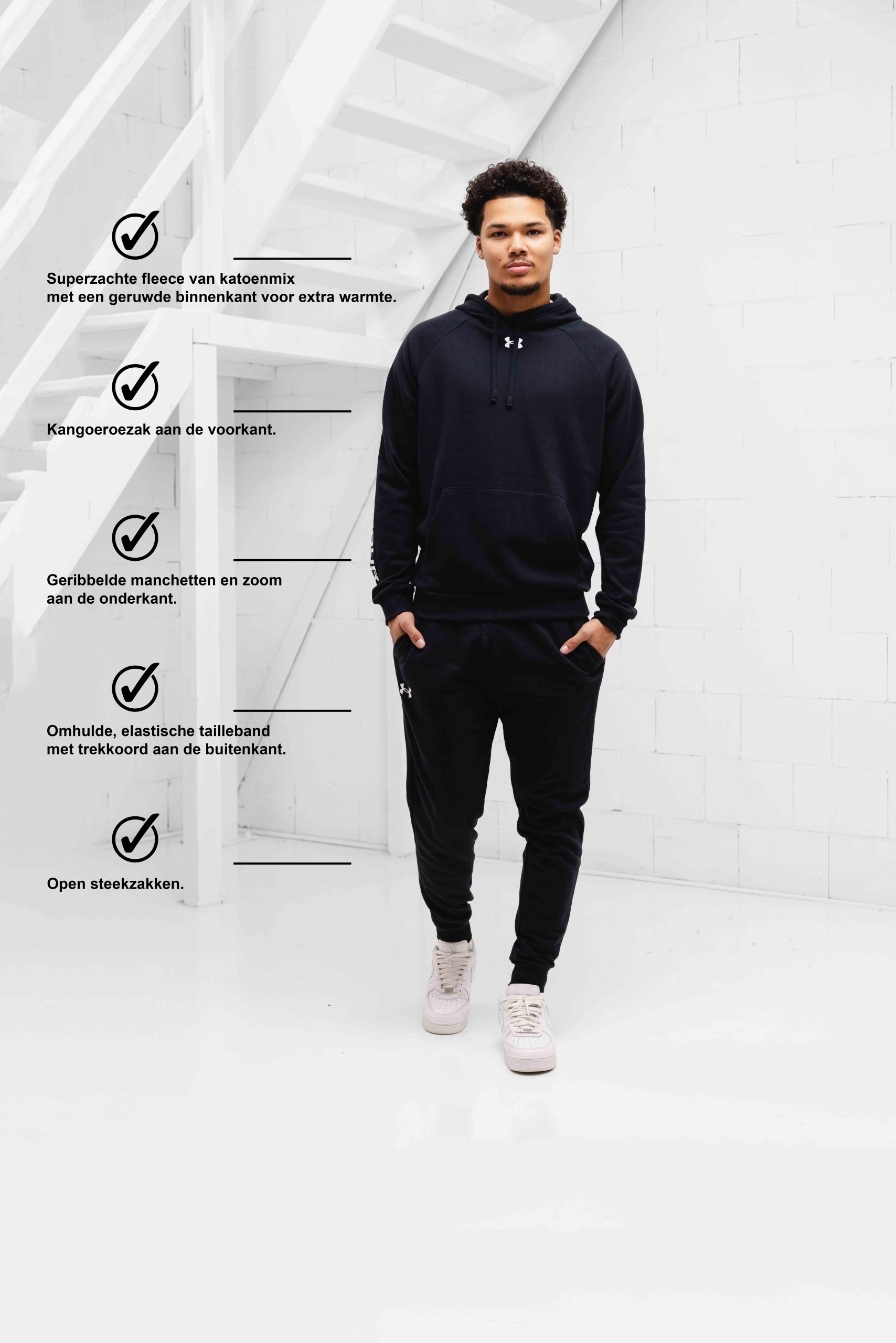 Under Armour Rival Fleece Trainingspak Heren Zwart
