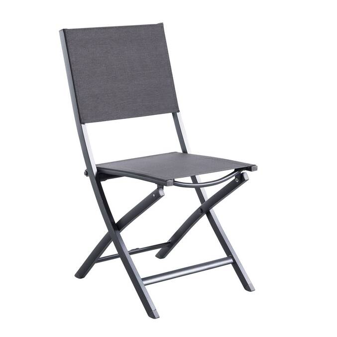 Lot de 4 chaises de jardin pliantes ESSENTIA Anthracite & Graphite