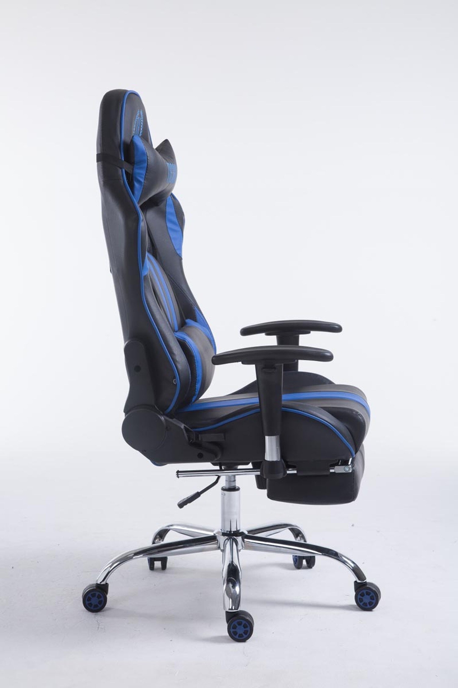 TPFLiving Racing Bürostuhl Limitless mit FußablageSchwarz/Blau