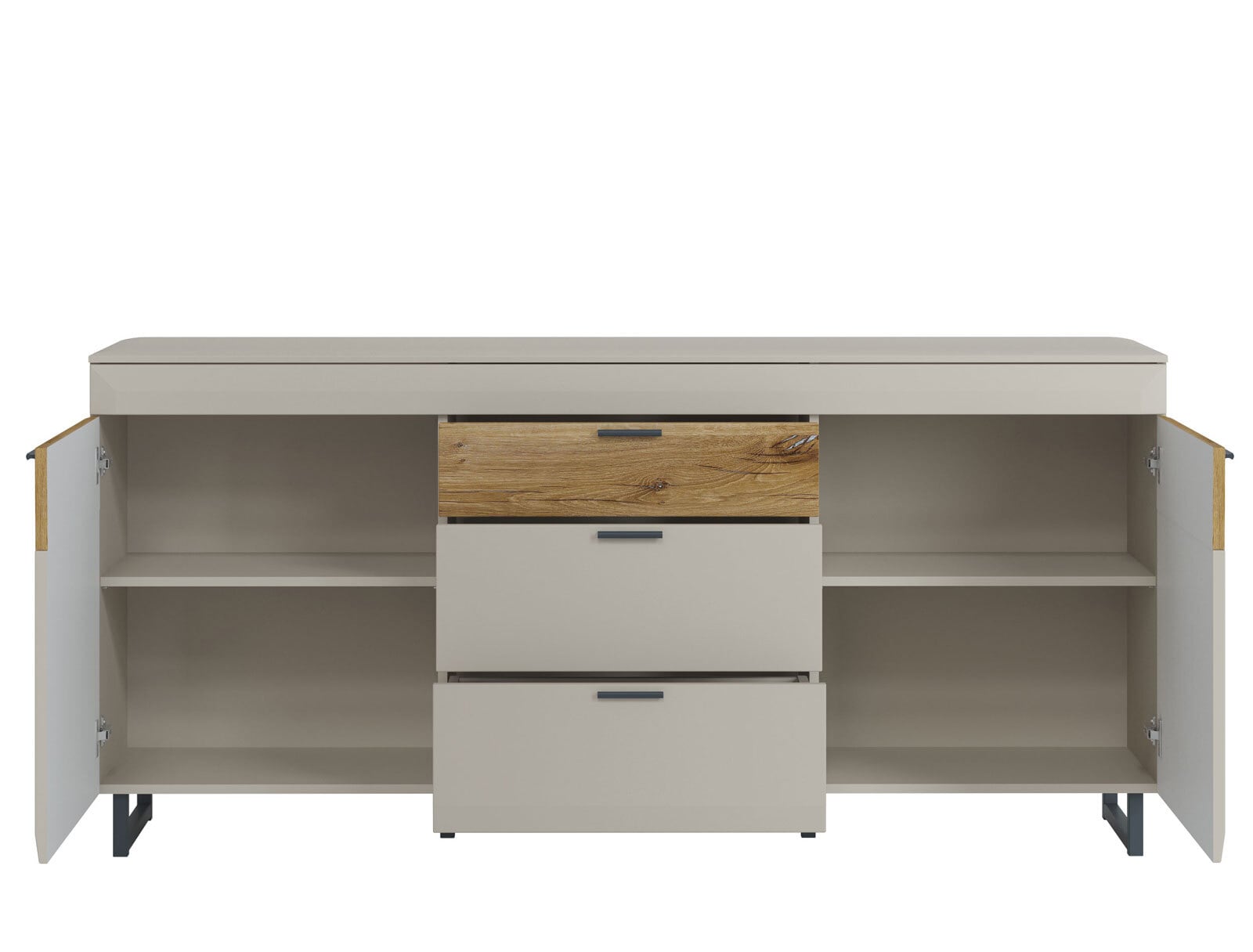 Sideboard Romy Kieselgrau/Braun