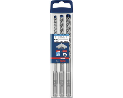 SDS-Plus steenborenset, betonboor Bosch Professional EXPERT plus-7X Ø 6 x 165 mm, 3-delig.