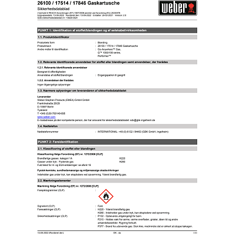 Weber engangs gasdåse