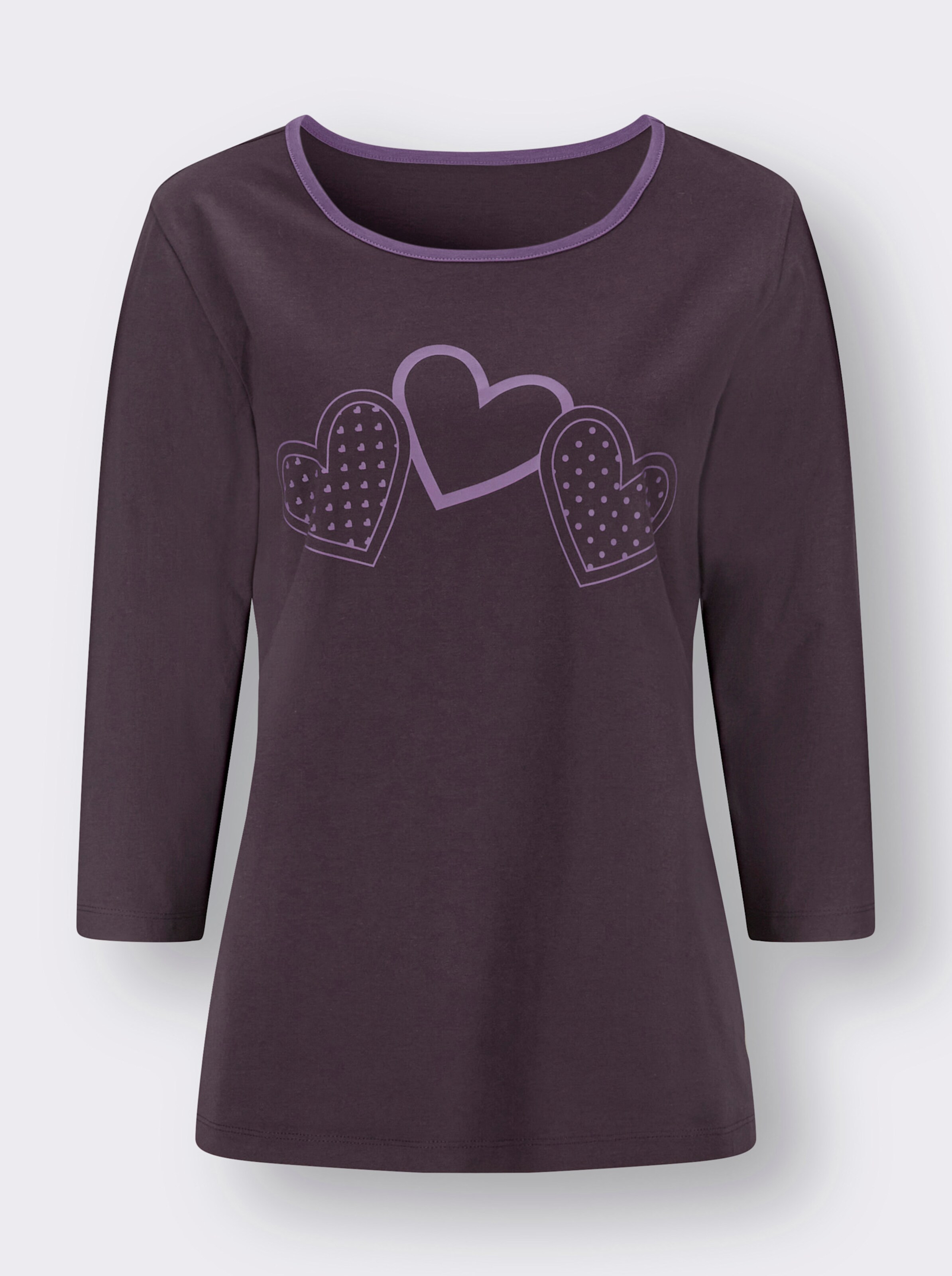 34-Arm-Shirt mit Herz-Motiv