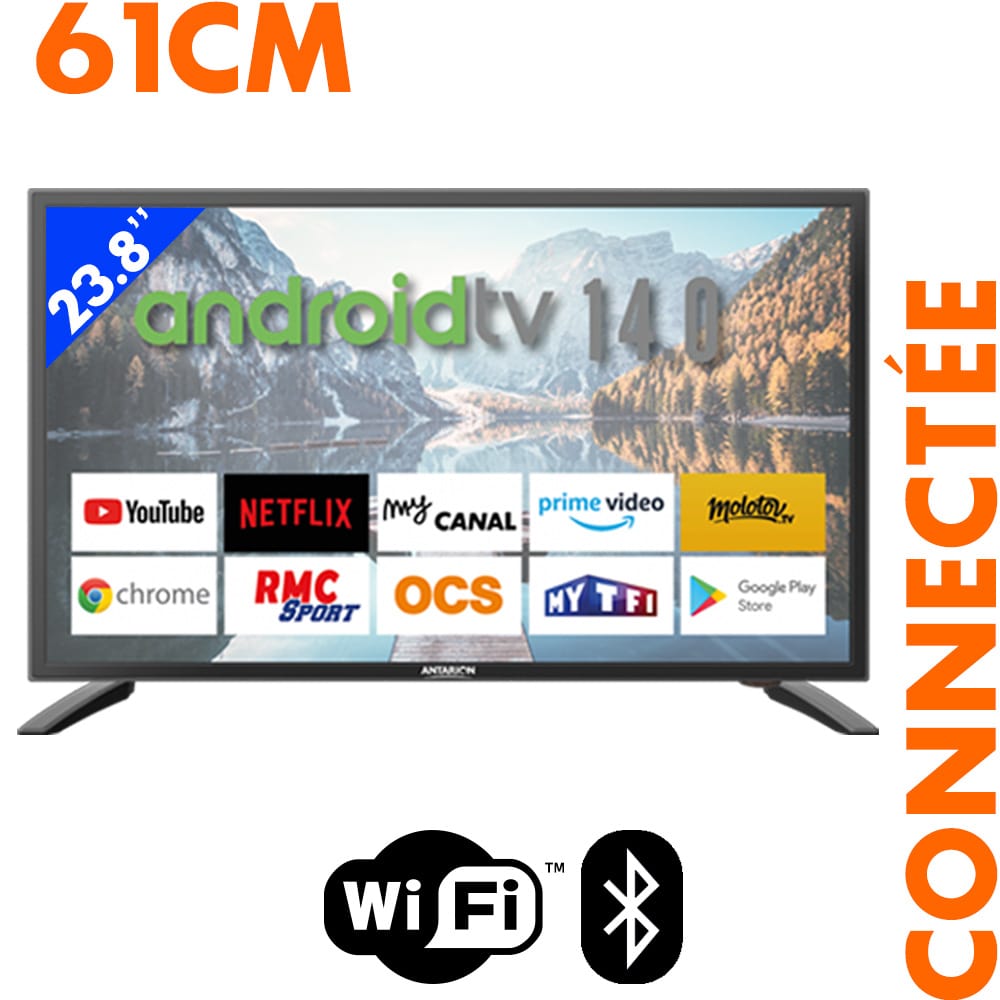 Smart TV LED HD 61 cm 24 pouces ANTARION