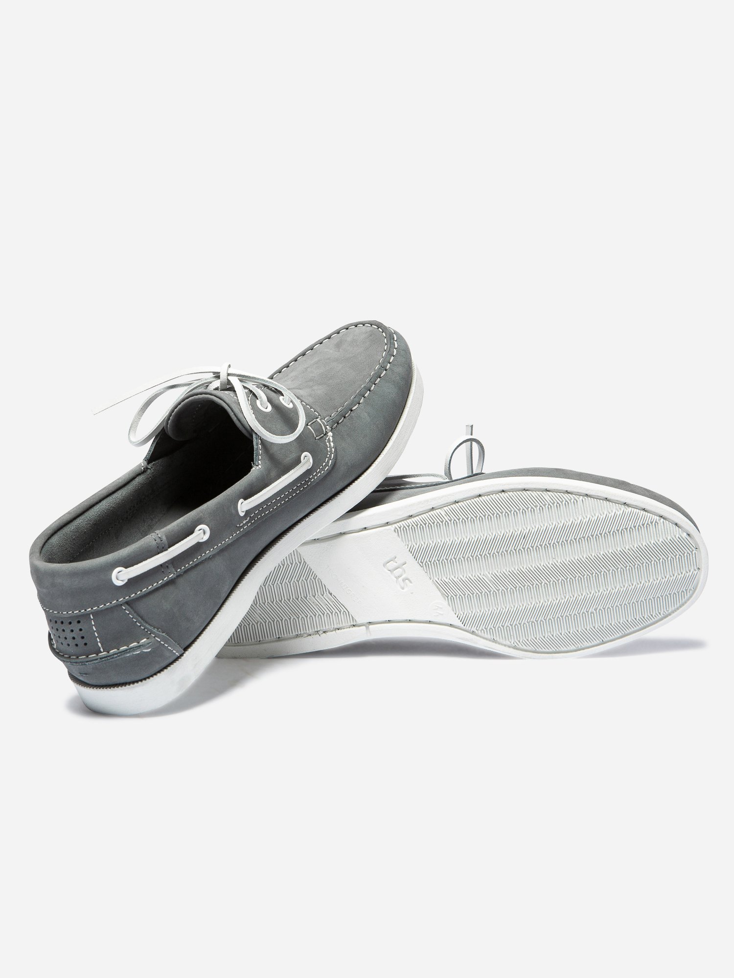 Chaussures Bateau Homme Cuir Nubuck Gris
