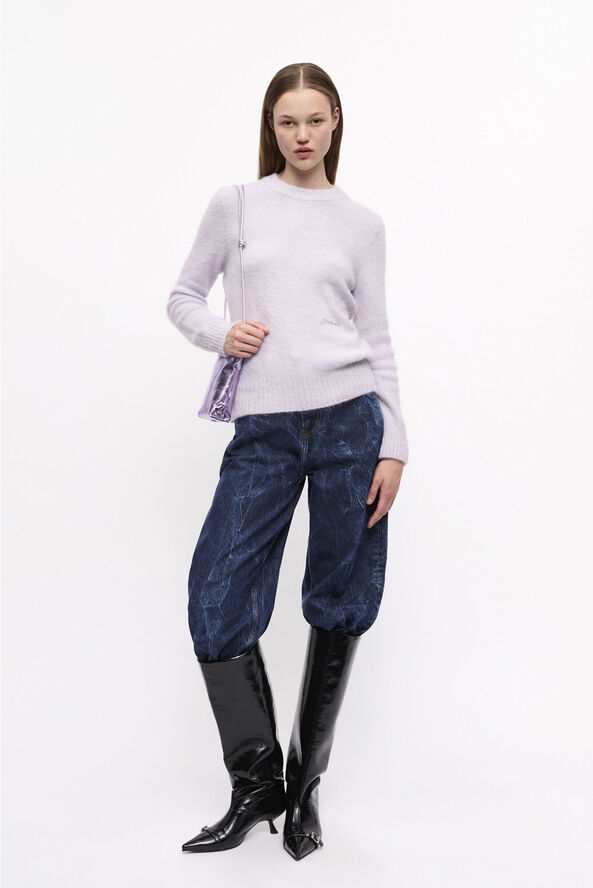 Ganni Brushed Alpaca O-neck Lavender blue