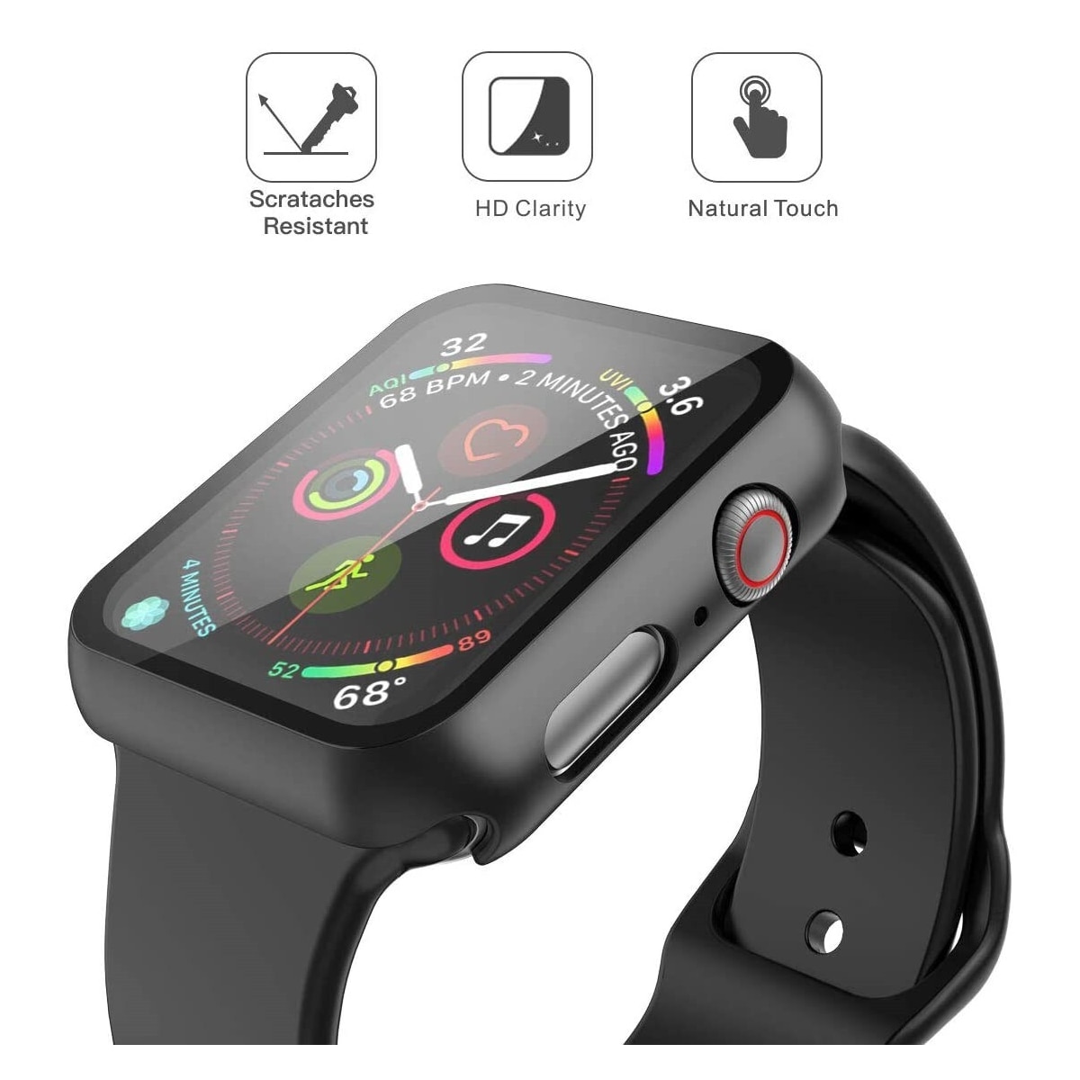 Skjermbeskytter til Apple Watch 4/5/6 (44 mm) og Apple Watch SE i herdet glass
